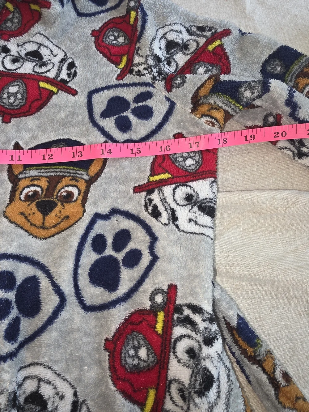 Paw Patrol Kids' Plush Hooded Robe - Gray with Multi-Color Characters